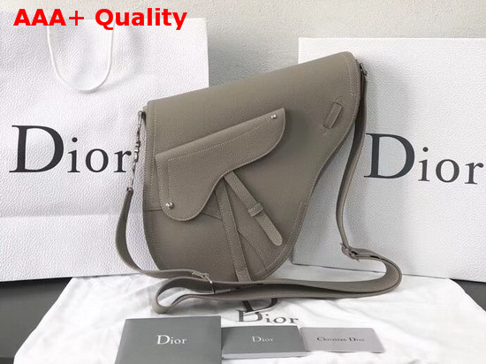 Christian Dior Baudrier Messenger Bag in Grey Grained Calfskin Replica