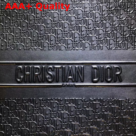 Christian Dior Book Tote Bag in Embossed Calfskin Black Replica