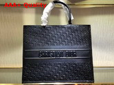 Christian Dior Book Tote Bag in Embossed Calfskin Black Replica