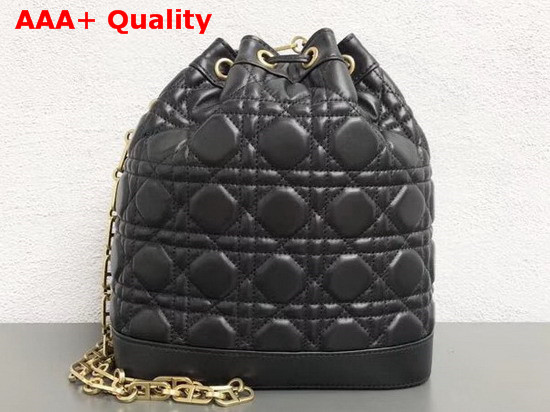 Christian Dior Drawstring Bag in Black Lambskin Replica