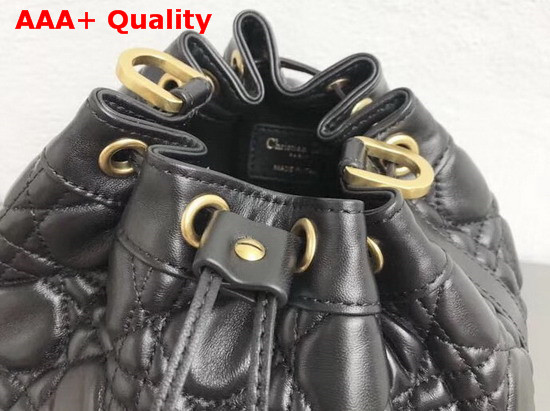 Christian Dior Drawstring Bag in Black Lambskin Replica