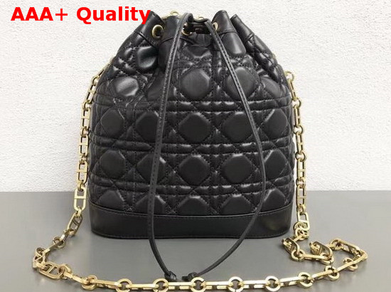 Christian Dior Drawstring Bag in Black Lambskin Replica