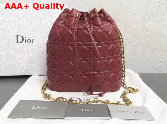 Christian Dior Drawstring Bag in Red Lambskin Replica