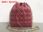 Christian Dior Drawstring Bag in Red Lambskin Replica