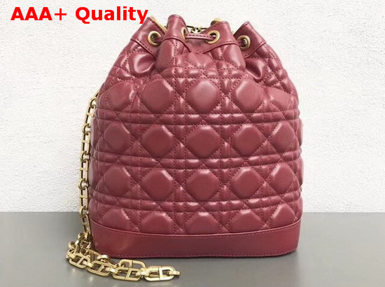 Christian Dior Drawstring Bag in Red Lambskin Replica