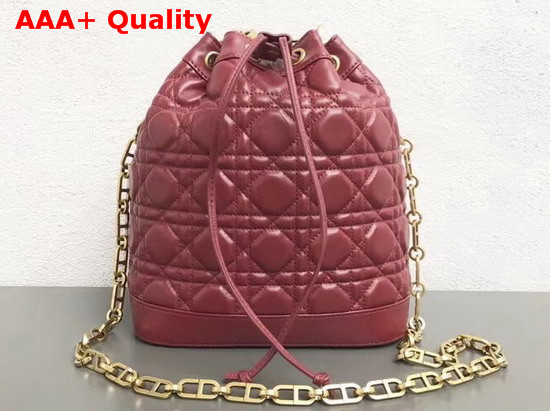 Christian Dior Drawstring Bag in Red Lambskin Replica