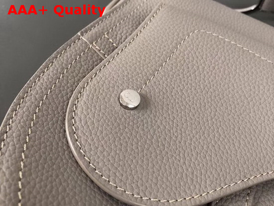 Christian Dior Leather Baudrier Saddle Bag in Grey Grained Calfskin Replica