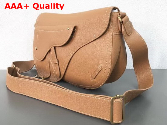 Christian Dior Leather Baudrier Saddle Bag in Tan Grained Calfskin Replica