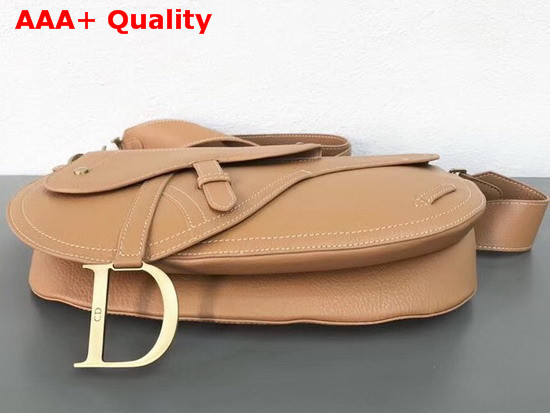 Christian Dior Leather Baudrier Saddle Bag in Tan Grained Calfskin Replica