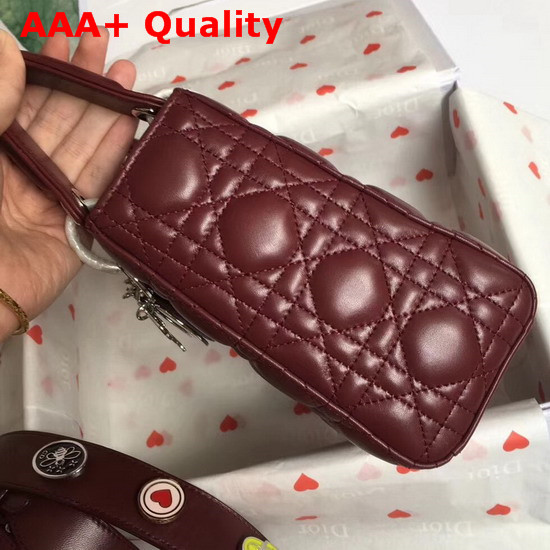 Christian Dior My Lady Dior Bag in Burgundy Lambskin Replica