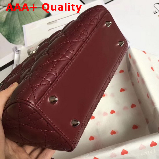 Christian Dior My Lady Dior Bag in Burgundy Lambskin Replica