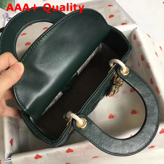 Christian Dior My Lady Dior Bag in Dark Green Lambskin Replica