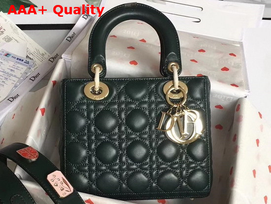 Christian Dior My Lady Dior Bag in Dark Green Lambskin Replica