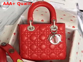 Christian Dior My Lady Dior Bag in Red Lambskin Replica