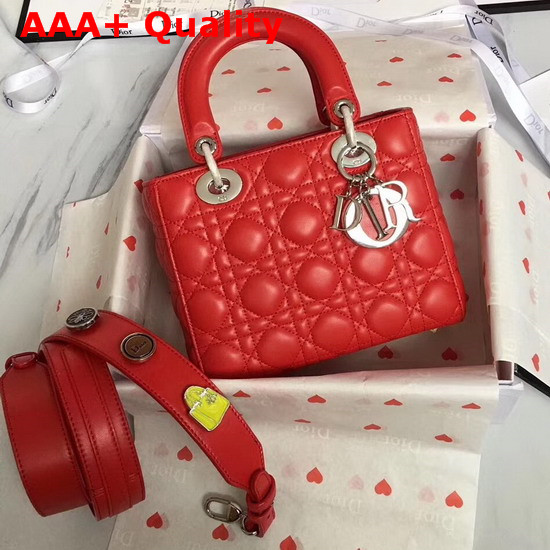 Christian Dior My Lady Dior Bag in Red Lambskin Replica