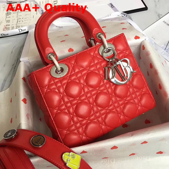 Christian Dior My Lady Dior Bag in Red Lambskin Replica