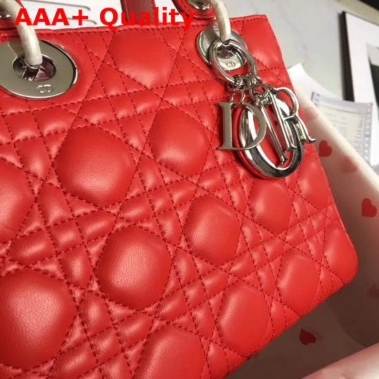 Christian Dior My Lady Dior Bag in Red Lambskin Replica