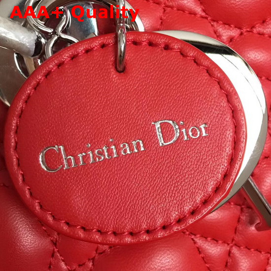 Christian Dior My Lady Dior Bag in Red Lambskin Replica