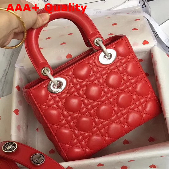 Christian Dior My Lady Dior Bag in Red Lambskin Replica