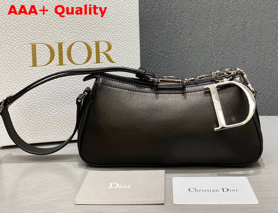 Christian Dior Vintage Trotter Handbag in Black Grained Calfskin Replica