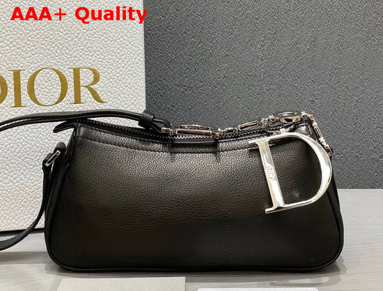 Christian Dior Vintage Trotter Handbag in Black Grained Calfskin Replica