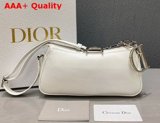 Christian Dior Vintage Trotter Handbag in White Grained Calfskin Replica