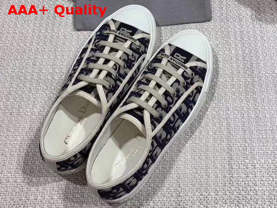 Christian Dior Walk N Dior Sneaker in Blue Oblique Embroidered Canvas Replica