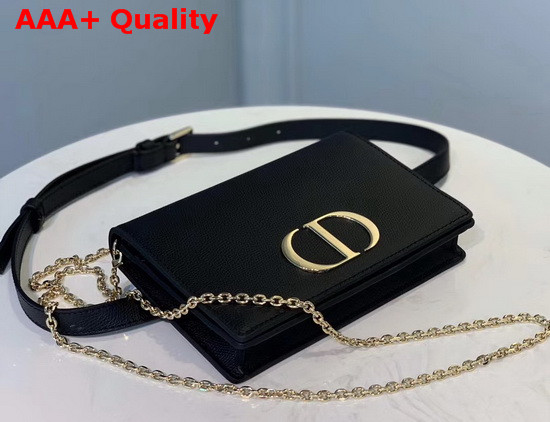 Dior 30 Montaigne 2 in 1 Pouch Black Calfskin Replica