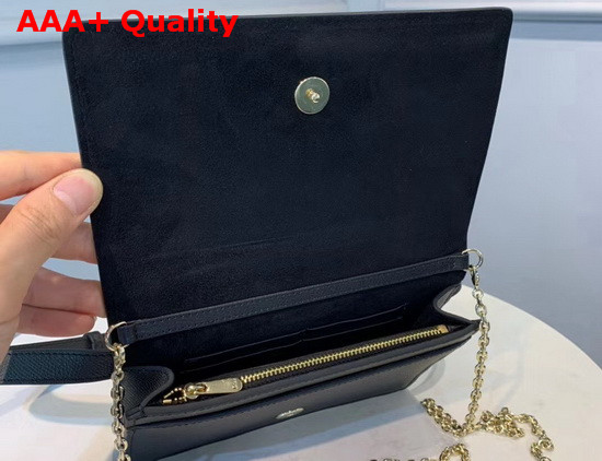 Dior 30 Montaigne 2 in 1 Pouch Black Calfskin Replica