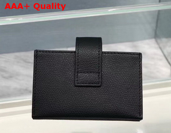 Dior 30 Montaigne 5 Gusset Card Holder Black Grained Calfskin Replica