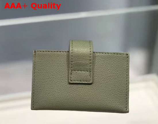 Dior 30 Montaigne 5 Gusset Card Holder Dusty Jade Grained Calfskin Replica