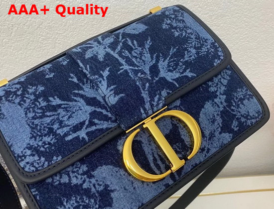 Dior 30 Montaigne Bag Blue Dior Flowers Denim Replica