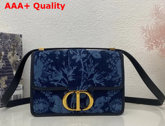 Dior 30 Montaigne Bag Blue Dior Flowers Denim Replica