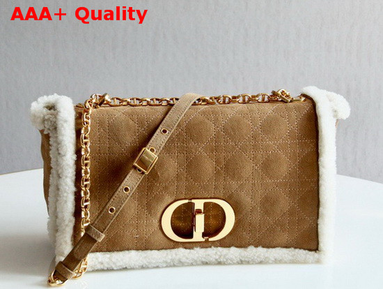 Dior 30 Montaigne Bag Camel Colored Shearling Replica