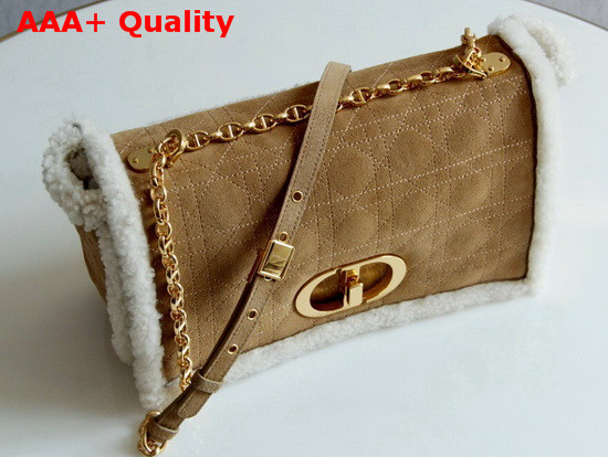 Dior 30 Montaigne Bag Camel Colored Shearling Replica