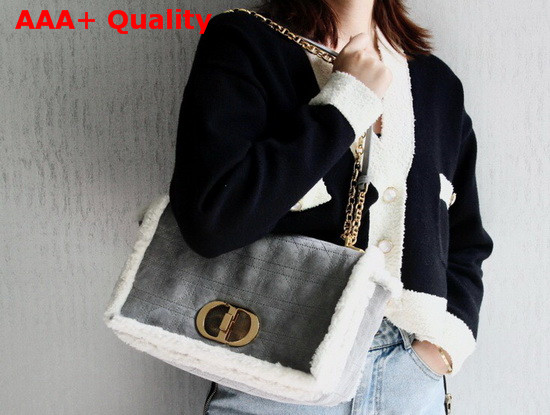 Dior 30 Montaigne Bag Gray Colored Shearling Replica