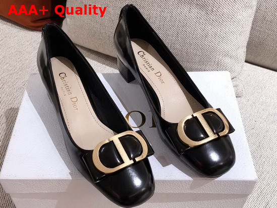 Dior 30 Montaigne Ballerina in Black Calfskin Replica