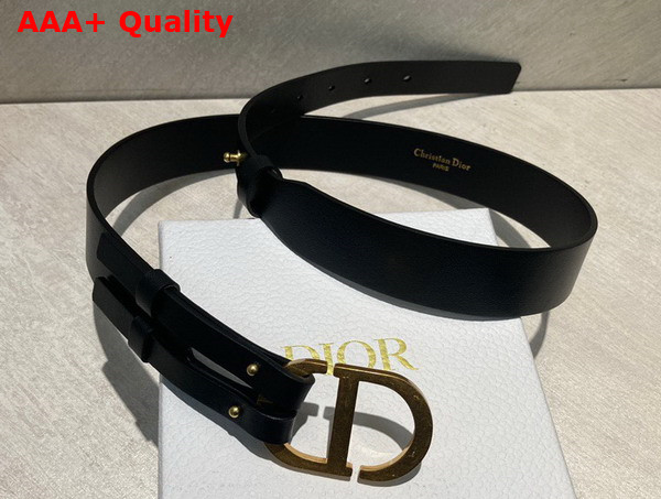 Dior 30 Montaigne Belt Black Smooth Calfskin 30 mm Replica