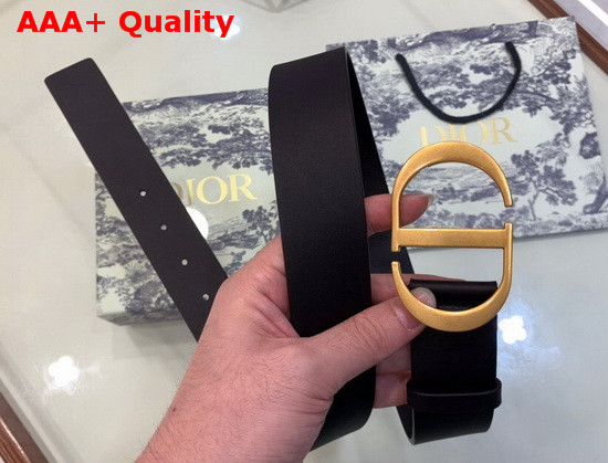 Dior 30 Montaigne Belt Black Smooth Calfskin 35mm Gold Buckle Replica