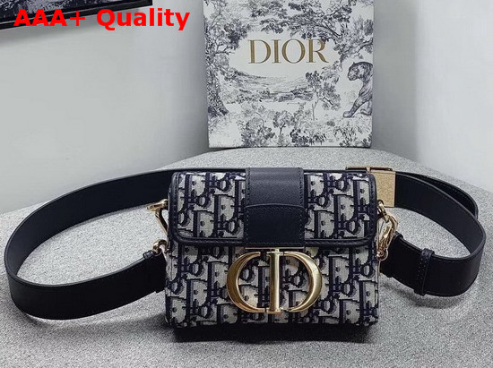 Dior 30 Montaigne Box Bag in Blue Dior Oblique Jacquard Canvas Replica