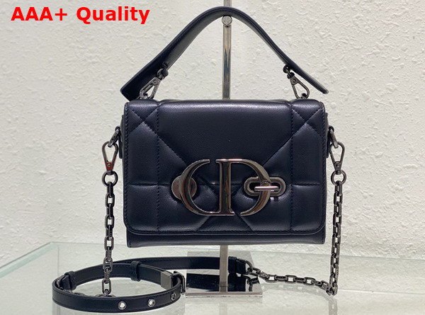 Dior 30 Montaigne Box Bag with Handle Black Maxicannage Lambskin Replica