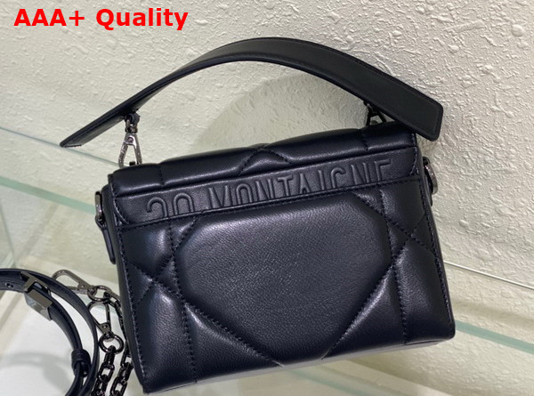 Dior 30 Montaigne Box Bag with Handle Black Maxicannage Lambskin Replica