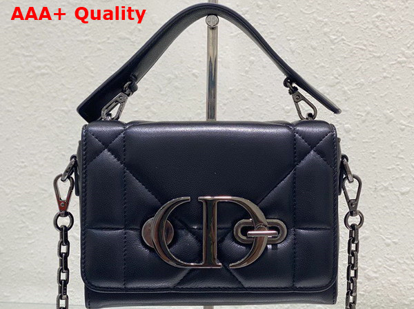 Dior 30 Montaigne Box Bag with Handle Black Maxicannage Lambskin Replica