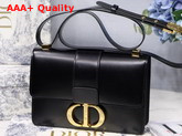 Dior 30 Montaigne Calfskin Bag in Black Smooth Calfskin Replica