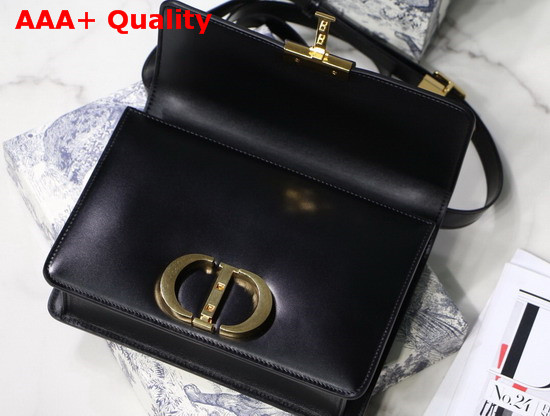 Dior 30 Montaigne Calfskin Bag in Black Smooth Calfskin Replica