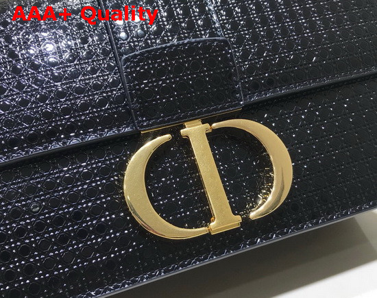 Dior 30 Montaigne Chain Bag Black Microcannage Calfskin Replica