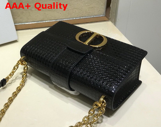 Dior 30 Montaigne Chain Bag Black Microcannage Calfskin Replica