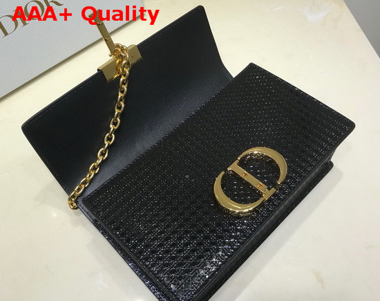 Dior 30 Montaigne Chain Bag Black Microcannage Calfskin Replica