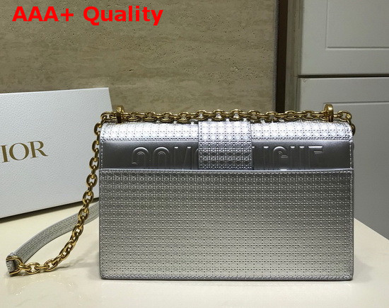 Dior 30 Montaigne Chain Bag Metallic Steel Gray Microcannage Calfskin Replica