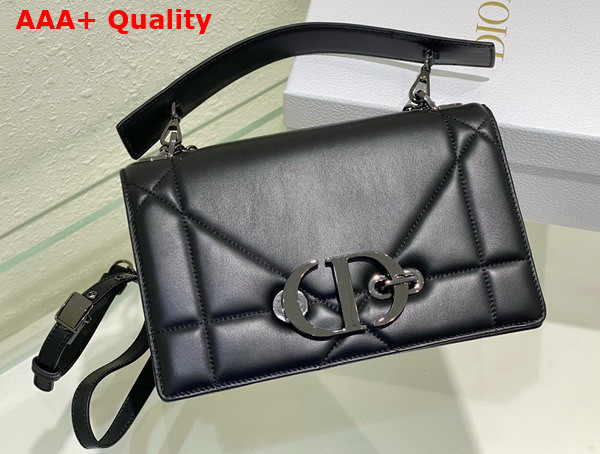 Dior 30 Montaigne Chain Bag with Handle Black Maxicannage Lambskin Replica